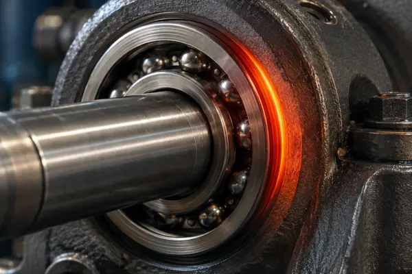 Kushinetë suporti që nxehet në një makineri industriale